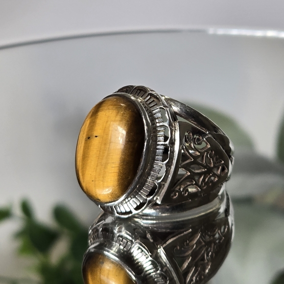 Stunning tiger's eye Sterling Silver ring. - Picture 10 of 14